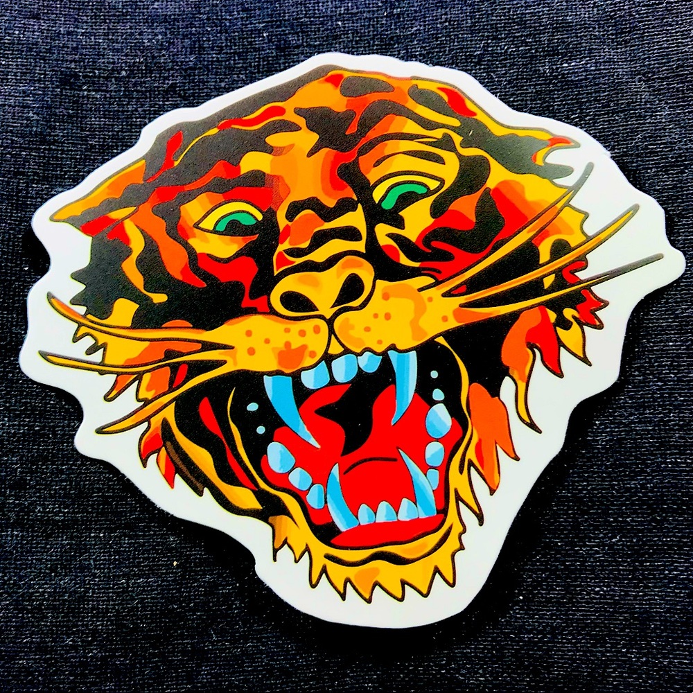 Angry Tiger Single Decor Accent Waterproof Sticker